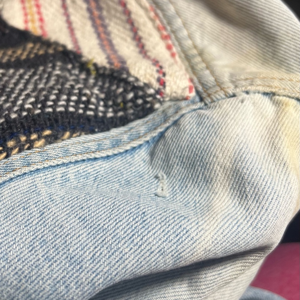 Levi's Multicolor Patchwork Jean Jacket L - image 6